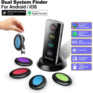 Key Finder with 100dB Loud Sound and 4 Receptors - Remote Finder Locator for Keys, Wallet, TV Remote, Pets, 131 Foot Range, No Phone or App Required, Waterproof and Loss Prevention Tracking Device (Suitable for iOS and Android Google)