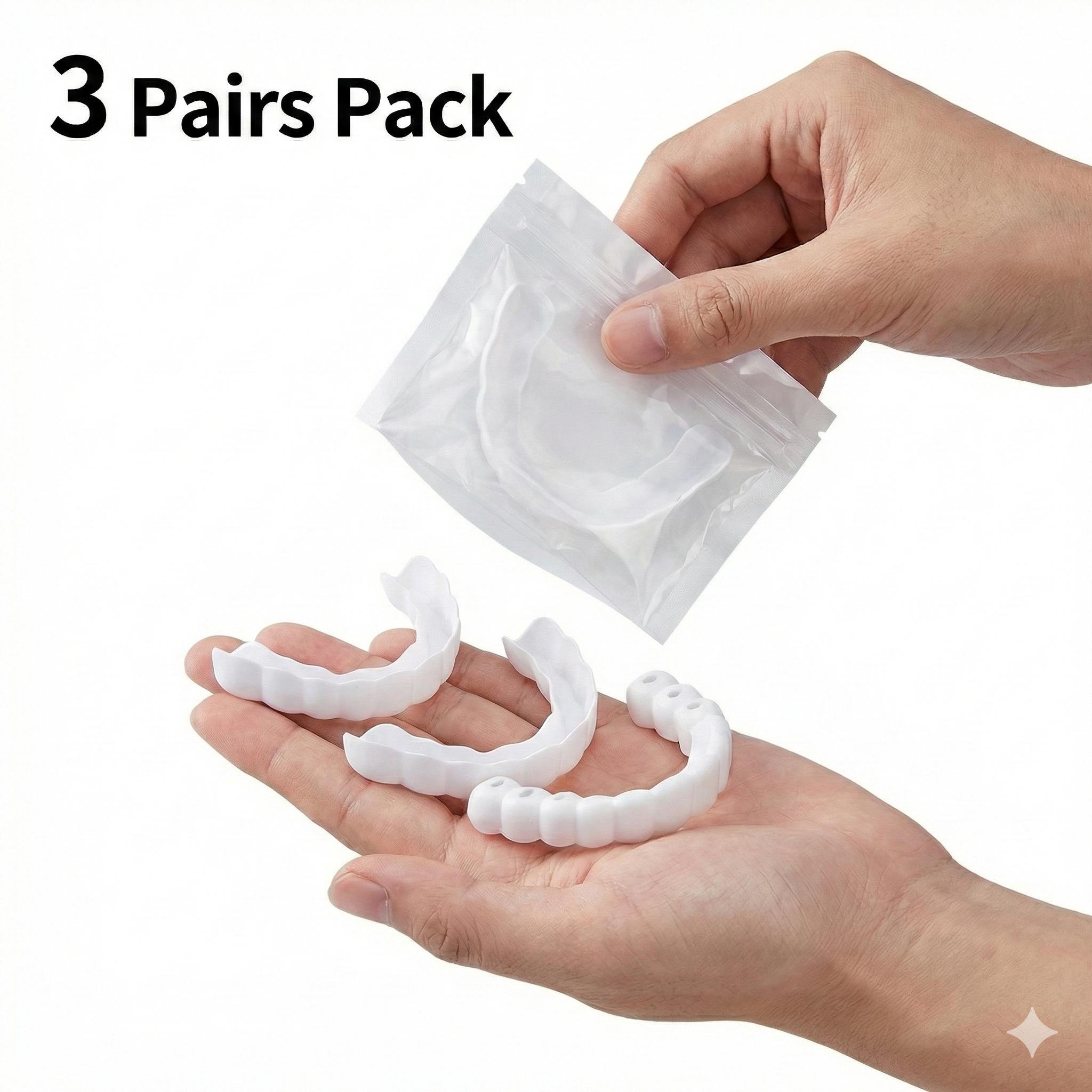 Temporary Teeth Repair Kit Snap-On Veneers Cover to Fill Broken Spaces Chipped Gaps Dental Holes Smile Restoration No Pain Temporary Visual Enhancer Non-Medical