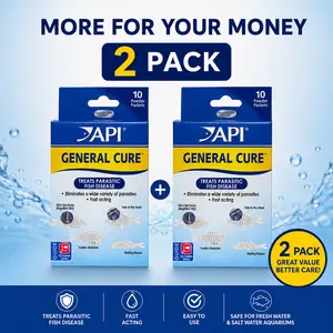 API General Fish Care 10 Pack, Freshwater and Saltwater Aquarium Support, Fish Tank Water Care Formula (2 pack)