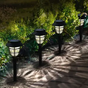10 Pack Solar Pathway Lights Outdoor - Bright Solar  Garden Light with Warm White LED, Auto On/Off  Path Lights Decorative, Landscape Lighting for Yard Patio Walkway Driveway