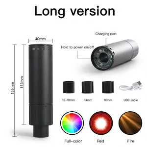 Glow-on-Fire Muzzle with Detachable Silencer 3 Nozzle Adapters Rechargeable Battery Multiple Color Options Red Flame Color