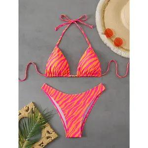 Women's Brazilian    Piece  Waisted V Neck Self Tie Spaghetti Straps Batsummer holibottoms white polka Tummy CSwimsuit waist boyshorts cutout rise transparesDouble Cross SGothic WirelBikini SetHighsexy twpiece swimsuit Ravedisbikini bottoms crochet bikini