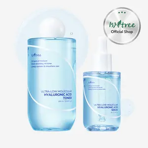 [isntree Official Shop] Ultra-Low Molecular Hyaluronic Acid Toner & Serum Duo - Toner 10.14 fl.oz / 300ml + Serum 1.69 fl.oz / 50ml for deep hydration, Korean Skincare