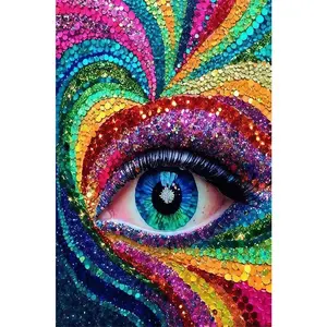 1PCS Colorful Eye Diamond Painting Kits for Adults DIY Rhinestone Art Craft Home Wall Decor Sparkling Cr