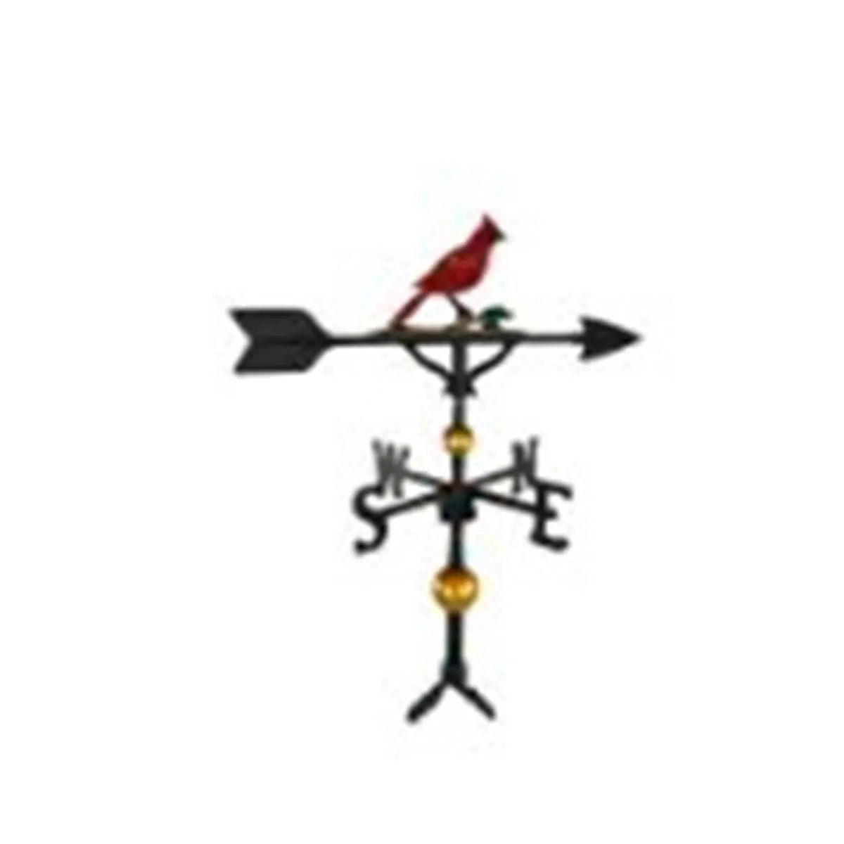 Montague Metal Products 300 Series 32" Tall Deluxe Cardinal Color Weathervane with Arrow, 23.25" Cast Aluminum Body, Adjustable Clutch Base, Baked Enamel Finish, Cardinal Bird Decor for Wind Direction Detection on Car Garage