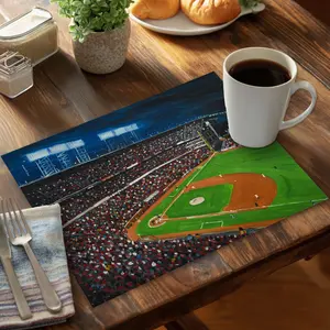 Begin Home Decor CPPM14181GKYE2 14 x 18 in. Baseball Game Blue Placemat - American Decor for Livingroom