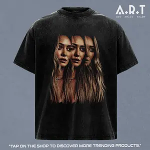 Hilary Duff The Lucky Me Tour 2026 Washed T-Shirt | Unisex Graphic Celebrity Fan Album Wash Tee | Hilary Duff Face Shirt | Graphic Fan Gift Music Lover | Retro 2000s TShirt | Nostalgic Pop Culture Concert T Shirt Top Outfit