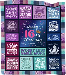 Sweet 16 Gifts for Girls, 16th Birthday Gifts for Girl, 16 Year Old Girl Birthday Gifts, Gifts for 16 Year Old Girl, Sweet Sixteen Gifts for Girls, 16th Birthday Decoration Blanket Throw 60"X50"