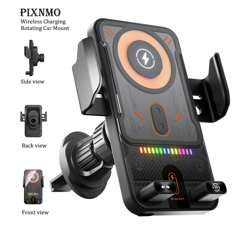 NewYear magnetic Fast Wireless Car Charger 15W 360° Rotate & Multi-angle Adiustment Car Mount Smartphone Cellphone Standwith Auto Clamping Phone Holder - Compatible with iPhone 16/15/14/13/12/11 Pro Max, Samsung Galaxy S24/S23/S22/S21