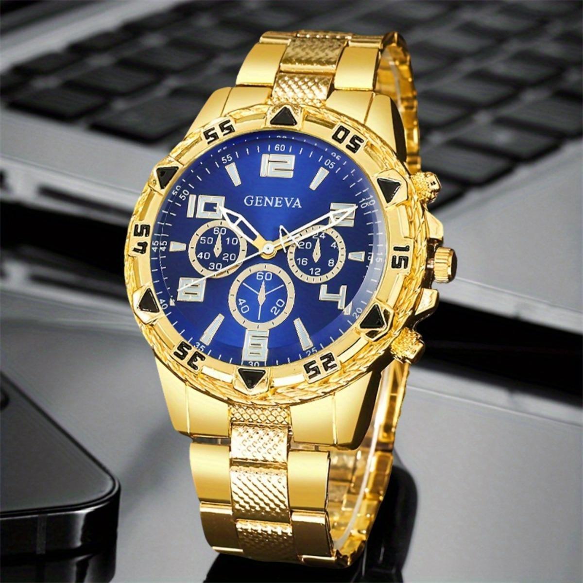 Men’s Round Quartz Watch Set Perfect Gift for Him Friends Family Ideal for Halloween Christmas & Other Holidays