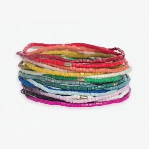 INK+ALLOY Chelsea 18 Strand Luxe Beaded Stretch Bracelet Set Multicolor Trendy Stack Bangle Bohemian Vibe Modern Inspiring Jewellery Accessories