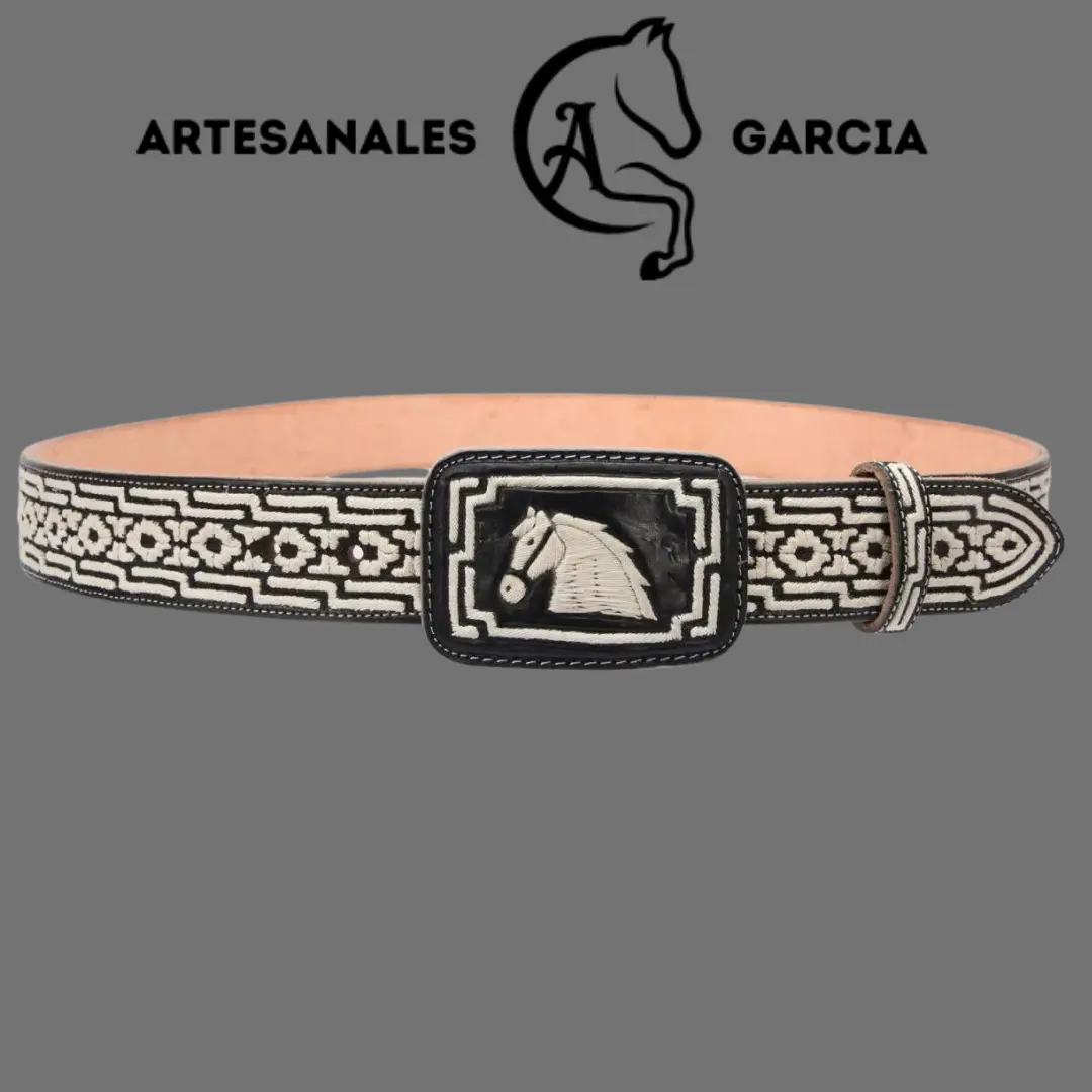 Cinto Vaquero Piteado Negro WD 1678 - Ancho 1.5" - Hechos a Mano - Modelo WD-1678 - Fashion Accessories - Clothes Accessories - Belts