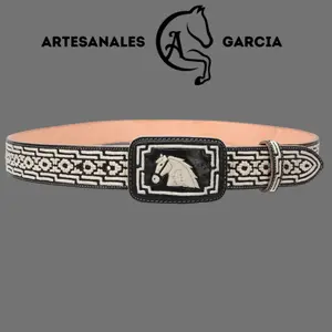 Cinto Vaquero Piteado Negro WD 1678 - Ancho 1.5" - Hechos a Mano - Modelo WD-1678 - Fashion Accessories - Clothes Accessories - Belts