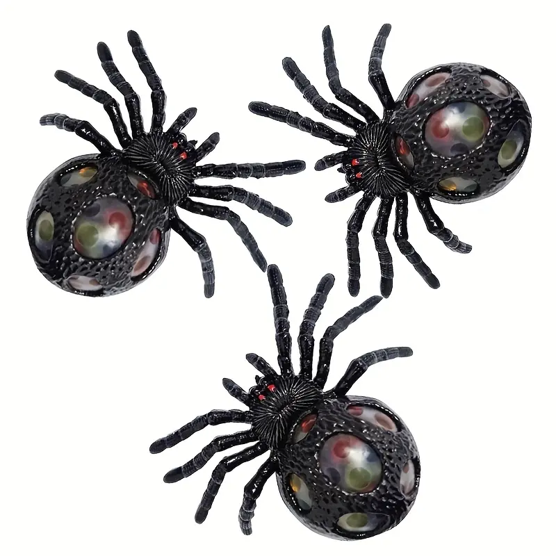 New Halloween Spider Squishy Toy with Colorful Beads