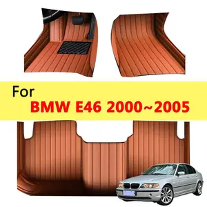 LHD PU leather car floor mat set, suitable for BMW E46 2000~2005, detachable special leather floor mat, durable waterproof anti slip mat, easy to clean car floor mat, all-weather car floor mat, ideal car interior accessory, not sold in the UK