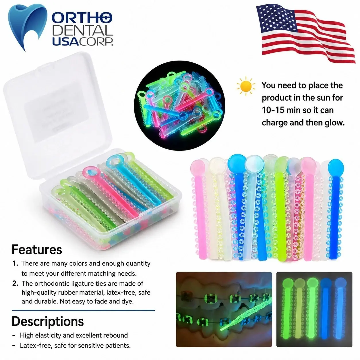 Orthodontic Ligature Ties - 1040pcs, Invisible in Daytime, Glow in the Dark for Oral Care Orthodontic Accessories