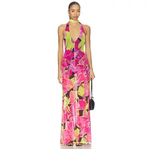 Show Me Your Mumu Katia Maxi Dress in Tropic Night Mesh