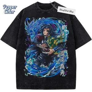 Giyu Tomioka Shirt, Demon Slayer Shirt, Anime Shirt, Vintage Tee, Anime Merch, Gift For Men & Women, Unisex Cotton Crewneck Short Sleeve T-Shirt Menswear Womenswear Streetwear Top