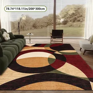 Velvet Soft Comfortable  Modern Circular Patch 2D Printing Rug Fashion Home Decor, Commercial Decor Carpet, Living Room Rug, Sofa Cushion Bedroom Rug, Bedside Blanket Door Entrance Mat, Dining Table Carpet