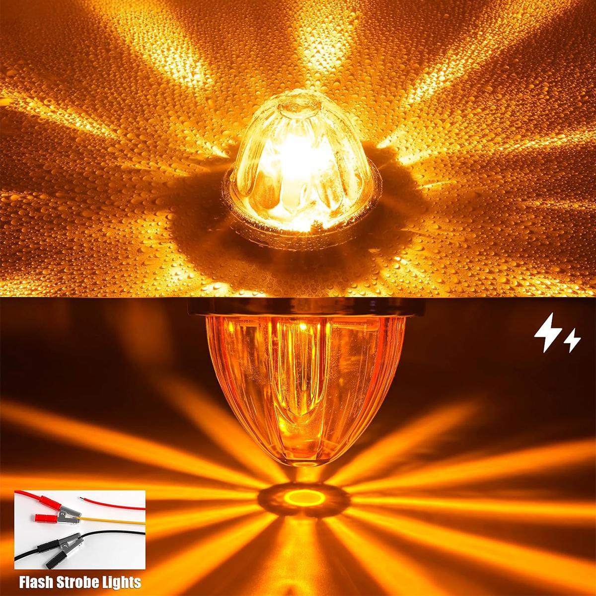 2PCS LED Watermelon Lights Truck Car Side Marker Light pick up Truck Clearance Lamp Turn Signal Indicator Lamp for Lorry Trailer