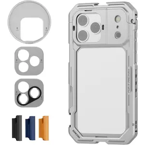 Phone Cage for iPhone 17 Pro Max Quick Release Video Rig Stabilizer with  Lens Backplate T Mount Adapter Camera Control