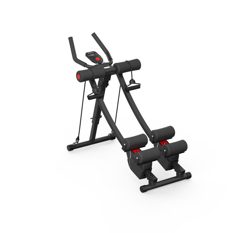 MERACH Dual Track Adjustable Ab Trainer Machine with LCD Monitor Core ...