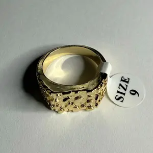 14k Gold Plated Nugget Ring Classic Style