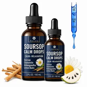 Soursop Calm Liquid Drops – Natural Stress Relief & Sleep Support with Soursop, Chamomile, Ashwagandha & Lemon Balm | Relaxation & Mood Balance Herbal Formula | 2 FL OZ