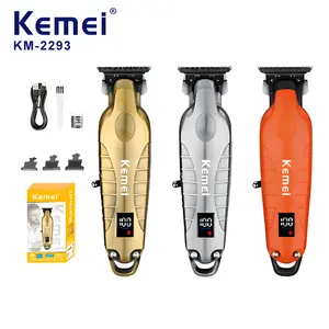 New Km-2293 LCD Display Upgrade Version Multi-Color Electric Trimmer, Cordless Hair Clipper, USB Oil Head Carving Hair Clipper, Barber Hair Clippers, Professional Barber Tools, Barber Equipment