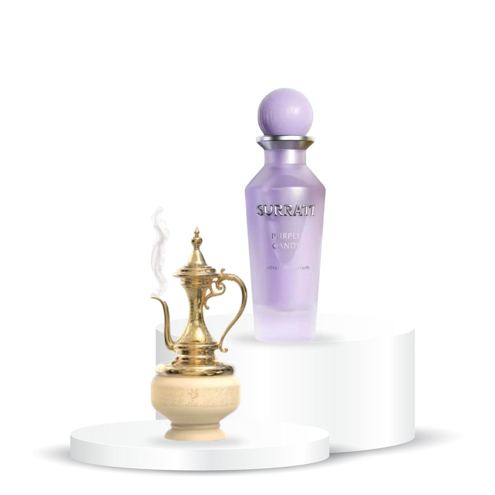 Habibi Bundle | Surrati Purple Candy + Le Chameau Elite Dallah Arabica | Women's Fragrance | 100 ML | Eau De Parfum | Raspberry - Pink Pepper & Mandarin