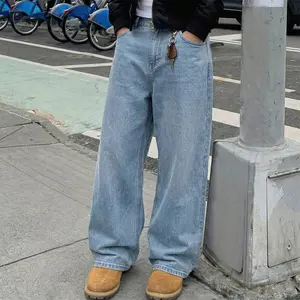 1-pack men’s new all-season fashion streetwear mid-length jeans — loose fit, versatile long pants, Menswear, Casual