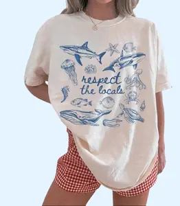 Sea Animals Shirt Comfort Colors Ocean Conservation Shirt Respect The Locals Shirt Sealife Tshirt Vintage Sea Shirt With Sea Creatures Shirt