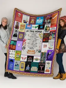 Friends 90s TV Show Fleece Blanket – Monica Rachel Phoebe Chandler Joey Ross Vintage Throw, Cozy Gift for Friends Fans