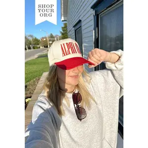 Red Embroidered Sorority Hat