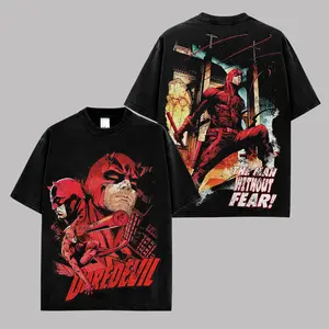 [IG] Daredevil Comics Graphic Premium Cotton T-Shirt (Made In US), Matt Murdock MCU Comic Graphic Tee, Super Hero MCU Universe Comics Book Fans Shirt, Comic Book Outfit, Gift For Hero Fans