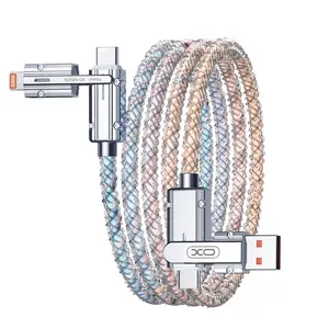 Four-in-One 100W Colorful lights Data Cable,Supports fast charging and data transmission,Free switching four interfaces,Type-C to Type-C,USB-A to micro/type-C/lightning, type C to lighting