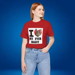 Cat Lover Unisex Tee, Fur Mom Graphic Shirt, Kitty Fan Jersey Top, Pet Parent Short Sleeve Tshirt, Kitten Owner Gift Apparel