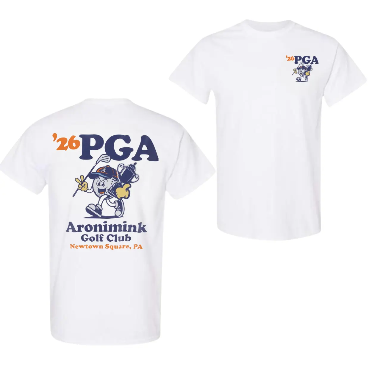 [Sale Up To 50%] Unisex Ahead 2026 PGA Championship Golf Ball Cartoon T-Shirt in Bone Beige, 2026 PGA Championship T-shirt, Golf Shirt, Father's Day Gift