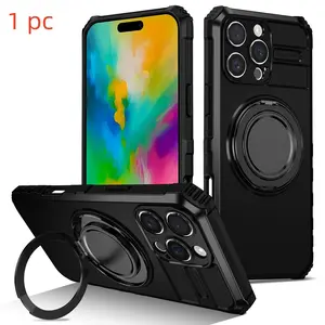 Multifunctional Ring Bracket Phone Case Protector with Ring, Shockproof Phone Protective Cover, Phone Accessory Compatible with iPhone 16 15 14 13 12 11 Pro Max, Casing