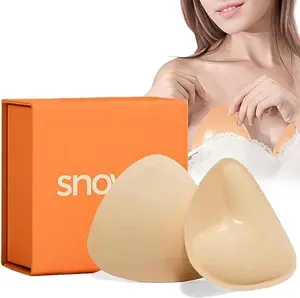 Snowy Sticky Cup Inserts - Women's Double-Sided Adhesive Bra Inserts, Instant Boost Push-Up Accessories for Seamless Bikinis, Swimwear and Fitted Underwear, Snowy Sticky Inserts Washable Lift Invisible No-Sew Portable Waterproof
