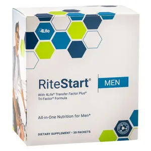 4Life RiteStart Men - Daily Nutritional Pack Supports Immune System Health - Daily Supplement Formula with Vitamin C, Zinc, and Vitamin D - 30 Packets Moringa Immune