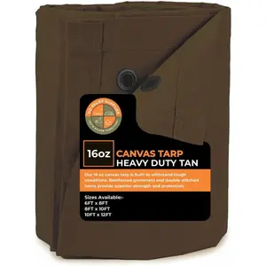 Brown Tarps 10x12 Ft Heavy Duty &  with Grommets, Thick Durable, Multipurpose Tarpaulin Cover, UV &  Resistant for Camping, Outdoor, Tent, Trailer, Equipment & Machinery