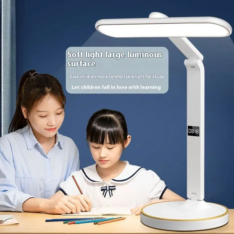 Student Reading Dormitory Folding Bedside Charging Smart Clock Eye Protection Desk Lamp
