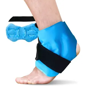 Rechargeable Ankle Ice Pack Wrap for Swelling Relief, Ideal for Ankle Injuries & Achilles Tendonitis Pain Management, Hot/cold Therapy Option, Ankle Protective Compression, Ankle Compression Cuff, Support