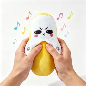 Banana Plush Touch-Sensitive Music Toy, Two-Player Interactive Induction Beat Piano Soft Stuffed Toy for Kids, Couples & Parties