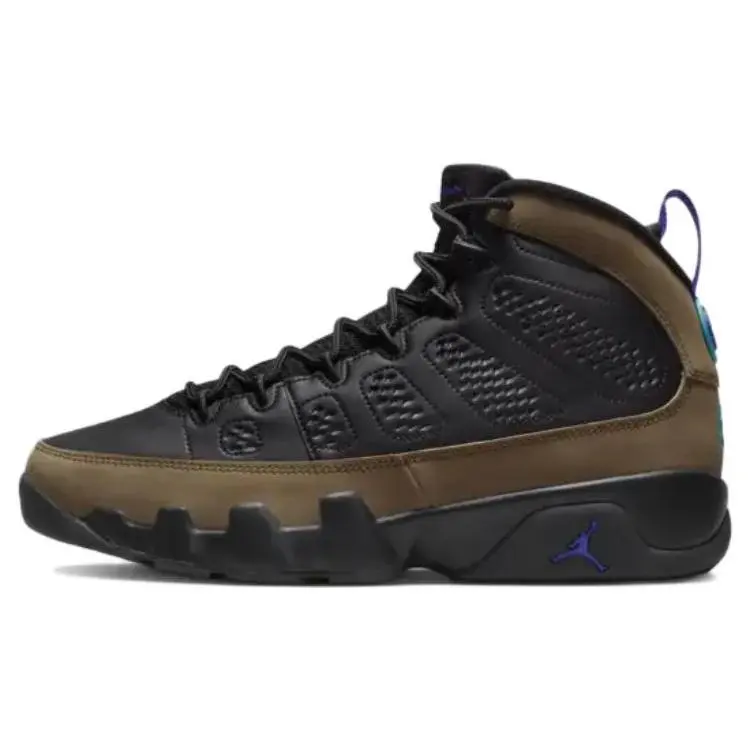 Jordan 9 Retro Light Olive Concord High Top Basketball Shoes Men's Brown CT8019-034