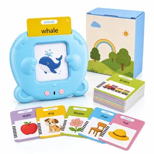 English Talking Flash Cards for Kids Ages 3-8, 224 Word Interactive Learning Toy with Audio Reader, Preschool Vocabulary and Sight Words Educational Gift for Toddlers, Speech Practice and Travel Learning Cards