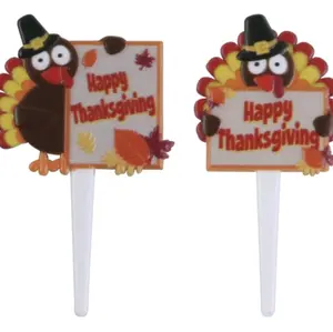 12 Piece Turkey Thanksgiving Cupcake Topper
