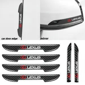 6-Pack Car Carbon Fiber Bumper Stickers, Door Edge Protection Film, Rearview Mirror Anti-Collision Decals, Fits Lexus All Models, Auto Accessories