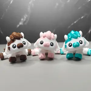 Tiny Moo Figurine 3 Bundle - Chocolate, Strawberry, and Mint